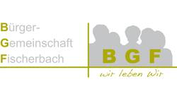 Das Bild zeigt das Logo der Bürgergemeinschaft Fischerbach mit den Initialen "BGF" vor Silhouetten von vier Personen und dem Slogan "wir leben Wir".